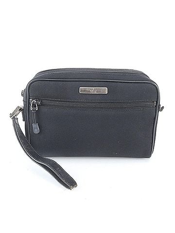 Gucci Gucci 018 1607 Leather Canvas Second Bag Clutch Handbag Pouch Black Men's (view 1)