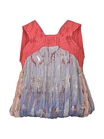 Jean Paul Gaultier Jean Paul Gaultier Printed Blouse in Red Silk (view 1)