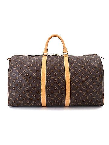 Louis Vuitton Louis Vuitton Monogram Keepall 55 Boston Handbag, Brown, M41424, Gold Hardware. (view 1)