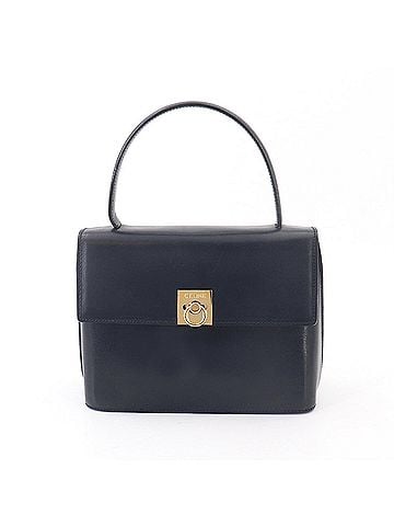 Céline Celine CELINE Handbag Leather Navy Gold Hardware (view 1)