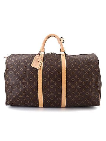 Louis Vuitton Louis Vuitton Monogram Keepall 55 Boston Handbag, Brown, M41424, Gold Hardware. (view 1)