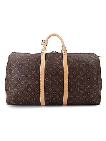 Louis Vuitton Louis Vuitton Monogram Keepall 55 Boston Handbag, Brown, M41424, Gold Hardware. (view 2)