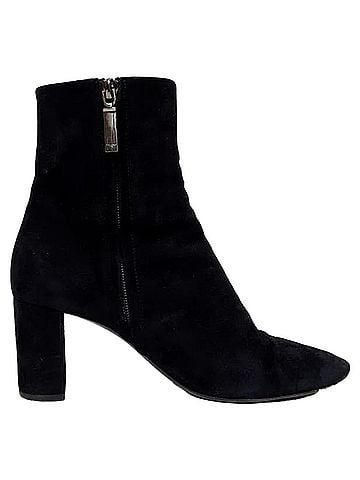 Saint Laurent Saint Laurent Loulou Zip Ankle Boots in Black Suede  (view 1)