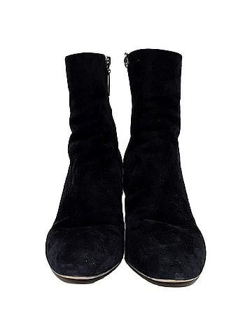 Saint Laurent Saint Laurent Loulou Zip Ankle Boots in Black Suede  (view 2)