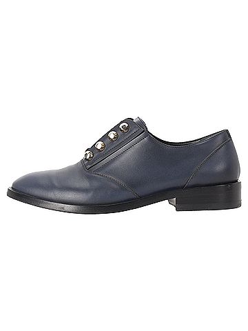 Balenciaga Balenciaga Studded Derby Shoes in Navy Blue Leather (view 2)