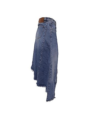Loewe Loewe Midi Asymmetric Skirt in Light Blue Denim (view 2)