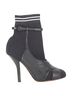 Fendi 100% Leather Black  Fendi Striped Sock Ankle Boots in Black Leather Size EU 38 - photo 1