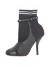 Fendi 100% Leather Black  Fendi Striped Sock Ankle Boots in Black Leather Size EU 38 - photo 2