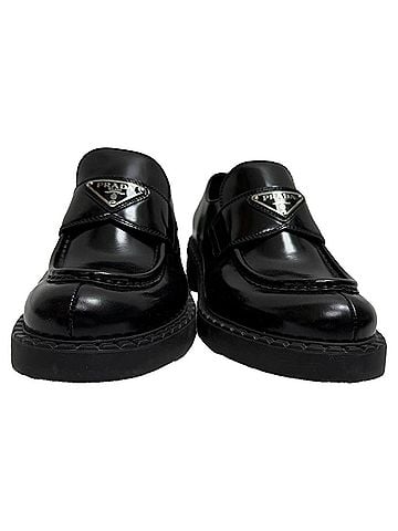 Prada Prada Brushed Loafers in Black Leather (view 2)