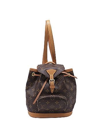 Louis Vuitton Louis Vuitton Montsouris Mini Backpack in Brown Coated Canvas (view 1)