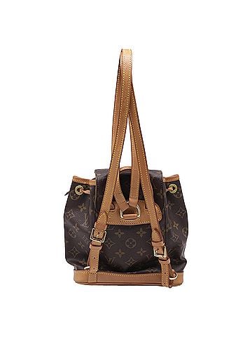 Louis Vuitton Louis Vuitton Montsouris Mini Backpack in Brown Coated Canvas (view 2)