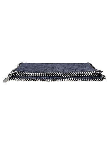 Stella McCartney Stella Mccartney Falabella Clutch Bag in Navy Blue Shaggy Deer (view 2)