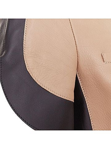 MARNI MARNI tan black calf leather curved panel petal sleeves cropped jacket IT38 XS (view 2)