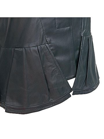 MARNI MARNI dark green nappa lamb leather panelled ruffled peplum jacket IT38 XS (view 2)
