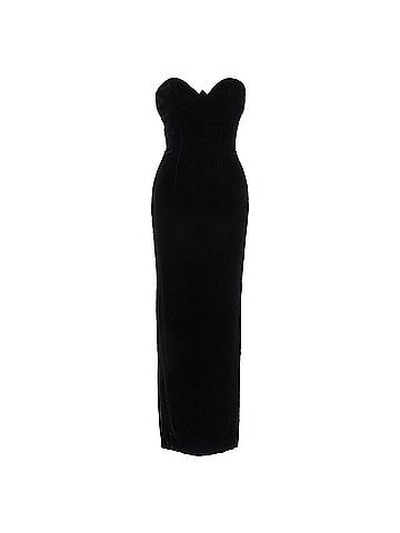 Alexandre Vauthier ALEXANDRE VAUTHIER black velvet crystal bustline sweetheart strapless gown (view 1)
