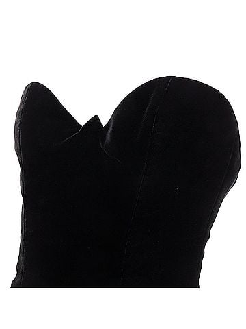 Alexandre Vauthier ALEXANDRE VAUTHIER black velvet crystal bustline sweetheart strapless gown (view 2)