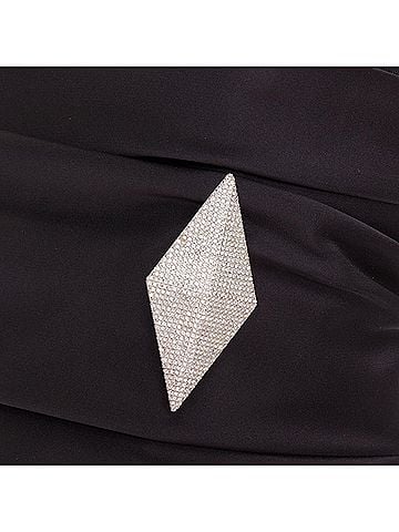 Alexandre Vauthier ALEXANDRE VAUTHIER COUTURE black crystal pave brooch strapless wide leg jumpsuit (view 2)