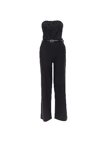 Jason Wu JASON WU 2014 Runway black bead embellished boned corset belted jumpsuit US2 XS (view 1)
