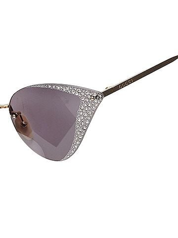 Gucci Gucci Hollywood Forever GG0898S silver crystal black cat eye sunglasses (view 2)