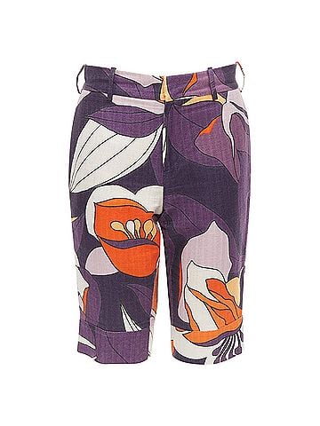 MARNI MARNI purple orange floral 80s print bermuda capri shorts IT38 S (view 1)