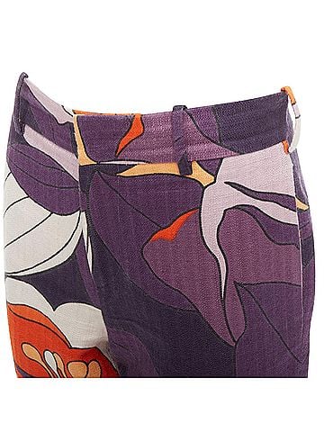 MARNI MARNI purple orange floral 80s print bermuda capri shorts IT38 S (view 2)