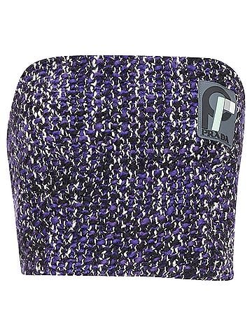 Prada PRADA 2018 Runway purple wool tweed rubber badge strapless bustier tube IT40 S (view 1)