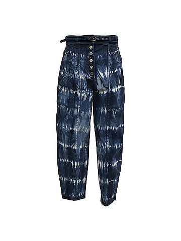 Ulla Johnson  Ulla Johnson Apollo Tie-Dyed Tapered Jeans in Blue Cotton (view 1)