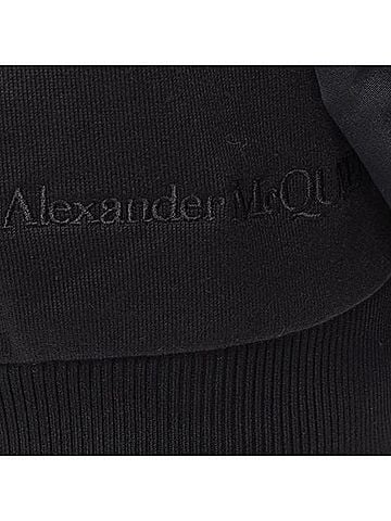 Alexander McQueen ALEXANDER MCQUEEN cotton black ultra puff sleeve off shoulder sweater IT38 XS (view 2)