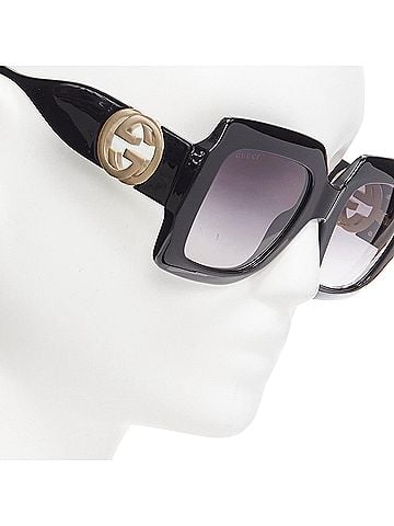 Gucci Gucci Alessandro Michele GG1022S black gold GG logo oversized sunglasses (view 1)