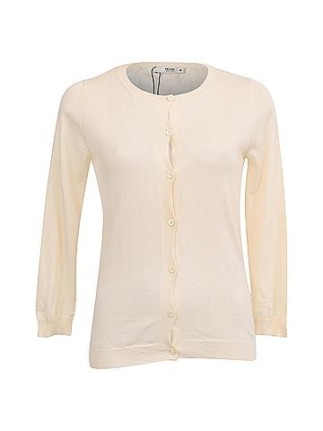 Prada Prada Buttoned Cardigan in Ivory Cashmere  (view 1)