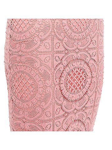Burberry BURBERRY Runway pink cotton blend floral lace high waisted pencil skirt IT36 XXS (view 2)