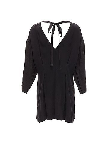 MARNI MARNI black grey contrast cutout armhole bateau tie back mini dress IT38 XS (view 1)