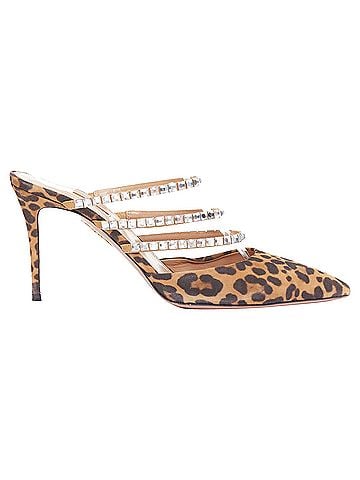 Aquazzura Aquazzura Donata brown leopard suede crystal straps mules EU39 (view 2)