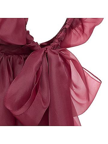 Aje. AJE Greta maroon burgundy organza puff sleeve mini dress UK6 XS (view 2)
