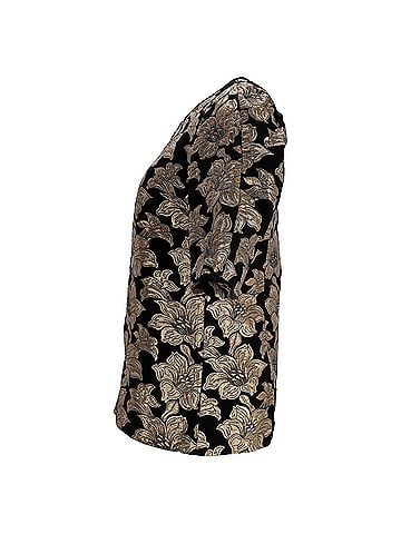 MARNI Marni Floral Lurex Jacquard Short Sleeve Blouse in Black Cotton (view 2)