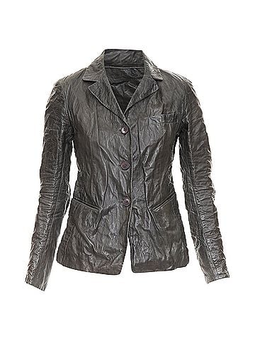Donna Karan New York Donna Karan crinkled lambskin leather blazer jacket (view 1)