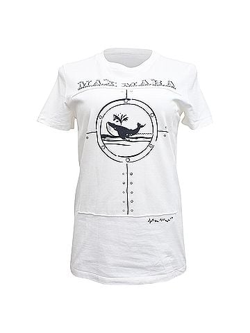 Max Mara  Max Mara Oblo Whale Printed T-Shirt in White Cotton (view 1)