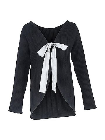 MARNI Marni Ribbon Detailed Cardigan in Black Wool (view 1)