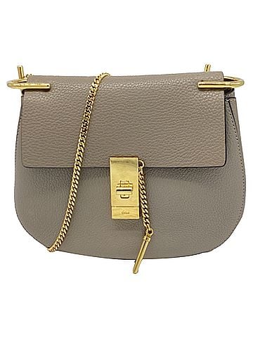 Chloé  Chloé Small Drew Shoulder Bag in Grey Leather (view 1)