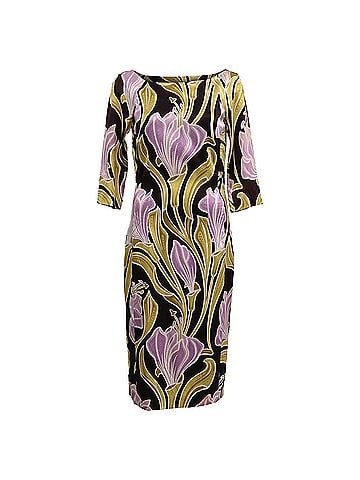 HUGO BOSS Boss Hugo Boss Midi Dress i Floral Print Silk (view 1)