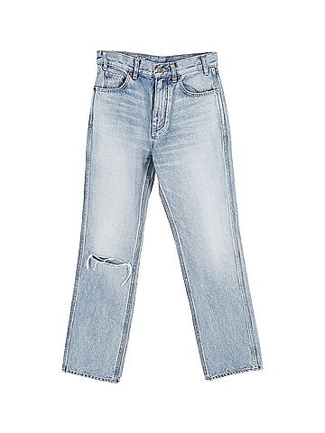 Céline Celine Ripped Washed Denim Jeans in Blue Cotton (view 1)