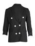 Sandro 100% Synthetic Black Sandro Polka Dot Blazer in Black Polyester Size 4 - photo 1