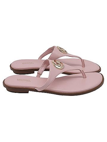 Michael Kors Michael Kors Marlena Thong Flat Sandals in Pink Leather (view 1)