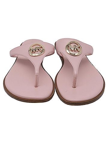 Michael Kors Michael Kors Marlena Thong Flat Sandals in Pink Leather (view 2)