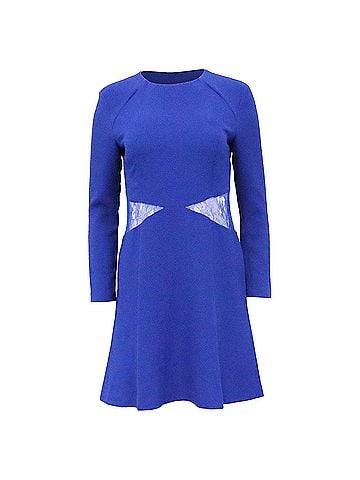 Sandro Sandro Lace Cutout Dress in Blue Polyester (view 1)
