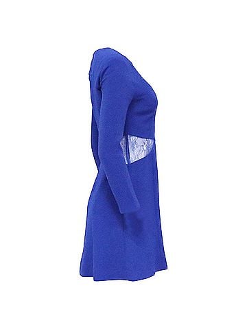 Sandro Sandro Lace Cutout Dress in Blue Polyester (view 2)
