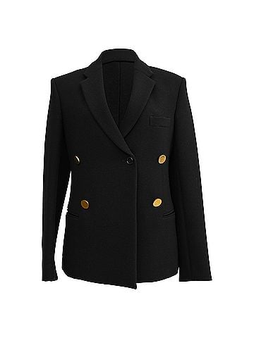 Céline Celine Double Breasted Blazer in Black Wool (view 1)