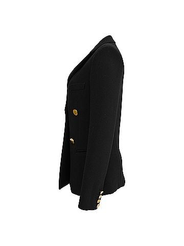 Céline Celine Double Breasted Blazer in Black Wool (view 2)