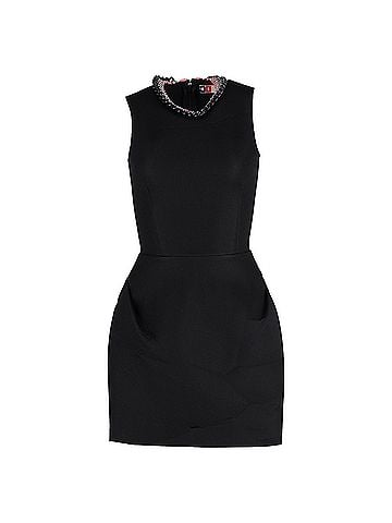 MSGM MSGM Mock-Neck Sleeveless Mini Dress in Black Polyester (view 1)