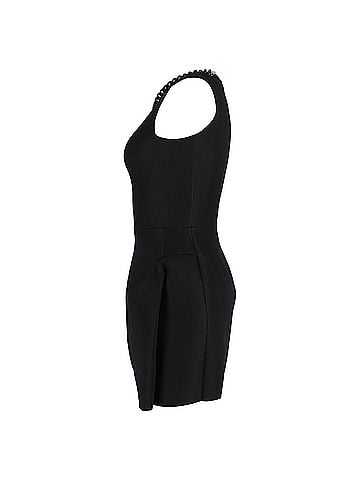MSGM MSGM Mock-Neck Sleeveless Mini Dress in Black Polyester (view 2)